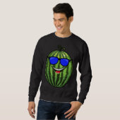 Sweatshirt Fruits de pastèque amusants Cute Smile Summer Lots (Devant entier)