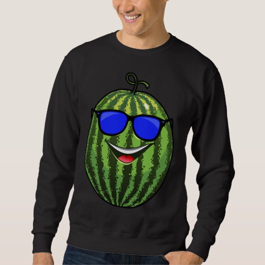 Sweatshirt Fruits de pastèque amusants Cute Smile Summer Lots (Devant)