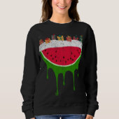 Sweatshirt Fruits tropicaux de Noël Pastèque d'été Noël (Devant)