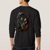 Sweatshirt Fumée Flame Tiger Fractionnement Art (Dos)