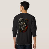 Sweatshirt Fumée Flame Tiger Fractionnement Art (Dos entier)