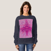 Sweatshirt FUMÉE ROSE - Art fractal moderne et abstrait - (Devant entier)