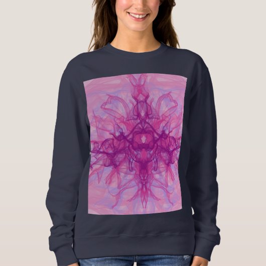 Sweatshirt FUMÉE ROSE - Art fractal moderne et abstrait - (Devant)