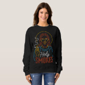 Sweatshirt Fumées saintes Drôle Jésus (Devant entier)