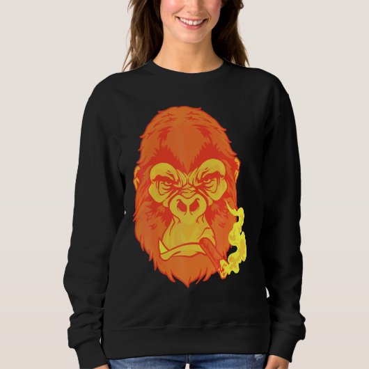 Sweatshirt Fumer Du Cigar Signifie Chercher Des Gorilles Oran (Devant)