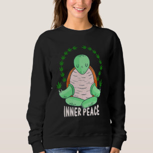Sweatshirt Fumer les mauvaises herbes animales Tortue et mauv