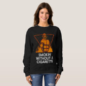 Sweatshirt Fumer sans cigarette Humour de pompier Pompiers (Devant entier)