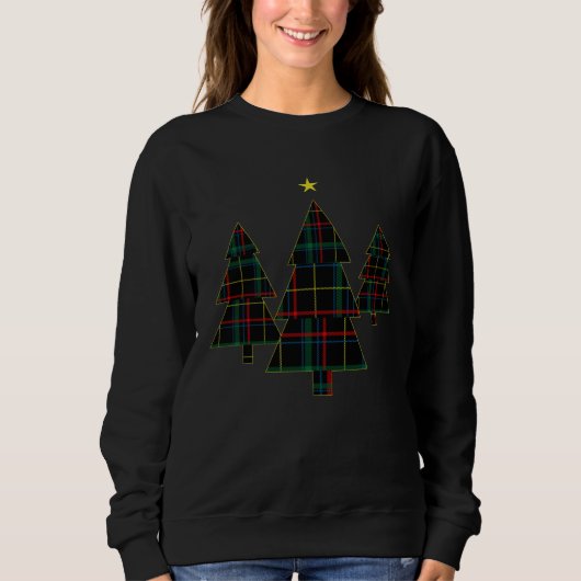 Sweatshirt Fun and Festive Plaid Christmas Tree Holiday (Devant)