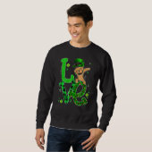 Sweatshirt Fun Dabbing Yorkie Chien LOVE Shamrock Funny St Pa (Devant entier)