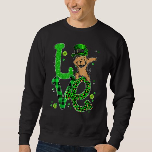 Sweatshirt Fun Dabbing Yorkie Chien LOVE Shamrock Funny St Pa (Devant)