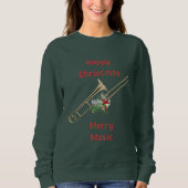 Sweatshirt Fun Festive Trombone Happy Christmas Merry Music (Devant)