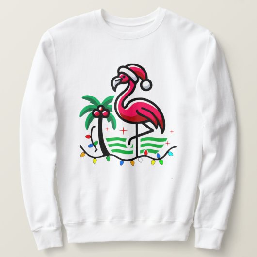 Sweatshirt "Fun Flamant rose de Noël" (Design devant)