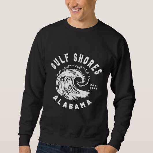 Sweatshirt Fun Gulf Shores AL Ocean Wave Surf Art nouveauté (Devant)