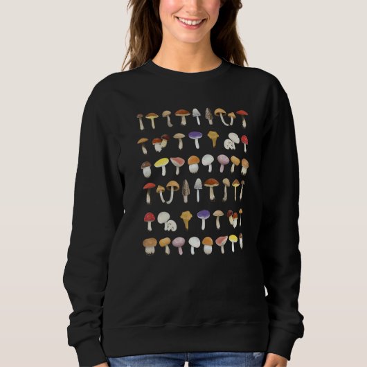 Sweatshirt Fun Mushrooms Mycology Fungi Foraging Mushroom Whi (Devant)