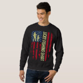 Sweatshirt Fun patriotic Lucky Fishing For Fishing Tee (Devant entier)