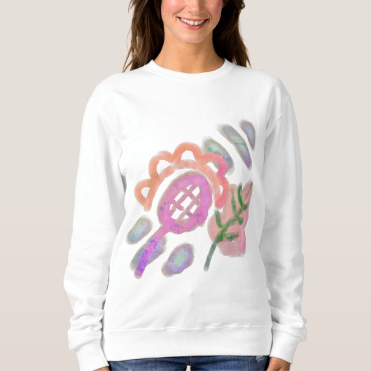 Sweatshirt Funky Abstrait Floral Wearable Art (Devant)