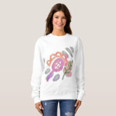 Sweatshirt Funky Abstrait Floral Wearable Art (Devant entier)