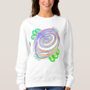 Sweatshirt Funky Abstrait Rose Wearable Art
