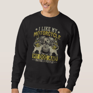 Sweatshirt Funky Biker J'Aime Mon Chien Moto et Peut-être 3 P