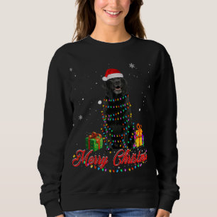 Sweatshirt Funky Black Lab Chien Noël Père Noël Christmas Lig