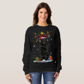 Sweatshirt Funky Black Lab Chien Reindeer Noël L (Devant entier)