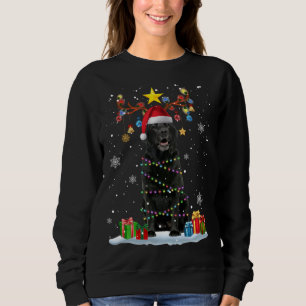 Sweatshirt Funky Black Lab Chien Reindeer Noël L