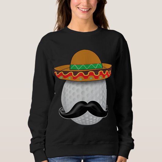 Sweatshirt Funky Golf Ball Mustache Mexicaine Sports Mexique  (Devant)