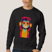 Sweatshirt Funky Munky Happy Stylish Monkey (Devant)