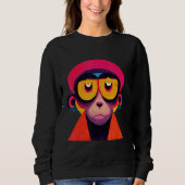 Sweatshirt Funky Munky Hipster Monkey (Devant)