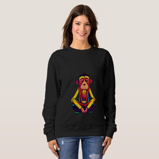Sweatshirt Funky Munky Tibetan Lama Monkey Design (Devant entier)
