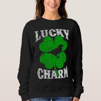 Sweatshirt Funky Shamrock Leaf Lucky Charm Raven Bird St Part