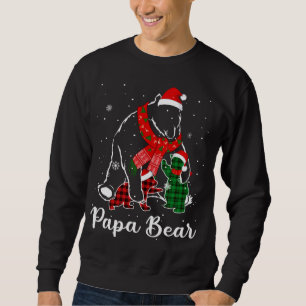 Sweatshirt Funky Vert Rouge Plaid Papa Ours Correspondant Pyj