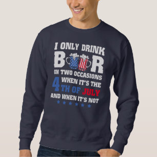 Sweatshirt Funny 4th of July Beer American USA Flag Beer