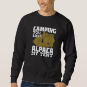 Sweatshirt Funny Alpaca Camping Lover Premium (Devant)