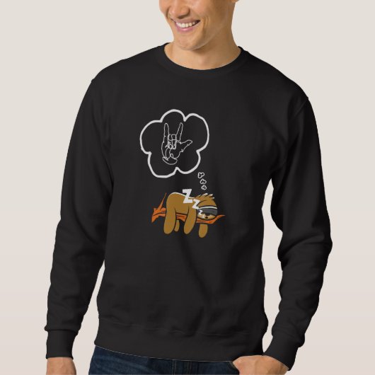Sweatshirt Funny American Sign Language Sloth Asl (Devant)