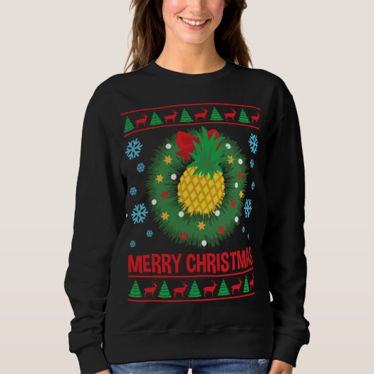 Sweatshirt Funny Ananas laide Sweater de Noël (Devant)
