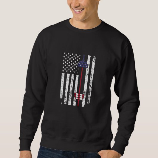 Sweatshirt Funny Barbell Art Barbell Flag Weightlifting Fitne (Devant)