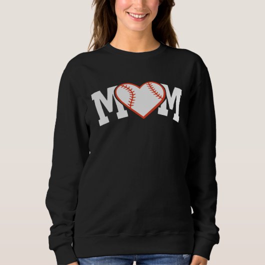 Sweatshirt Funny Baseball Softball Ball Mom Heart Love (Devant)