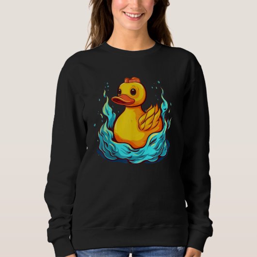 Sweatshirt Funny Bath rubber Duck Girl with Water (Devant)