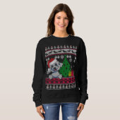 Sweatshirt Funny Bichon Frise Noël laid Sweater Chien Aimer (Devant entier)