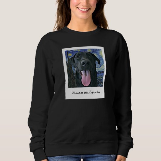Sweatshirt Funny Black Lab Pet Personnalisé Photo et Texte (Devant)