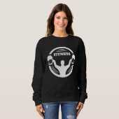 Sweatshirt Funny bodybuilder with beer in the hand weightlift (Devant entier)