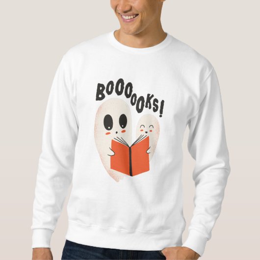Sweatshirt Funny Bookworm Ghost Halloween Costume Boooooks (Devant)