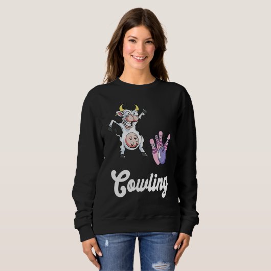 Sweatshirt Funny Bowling Bowler Cow Strike Bowling Team Bowli (Devant entier)