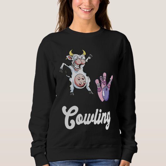 Sweatshirt Funny Bowling Bowler Cow Strike Bowling Team Bowli (Devant)