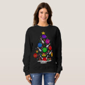 Sweatshirt Funny Bowling Ugly Christmas Tree Lights Xmas For (Devant entier)