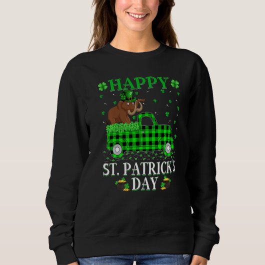 Sweatshirt Funny Buffalo Plaid Camion Vert Wooly St Patrick' (Devant)