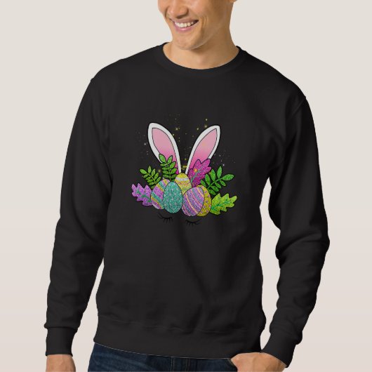 Sweatshirt Funny Bunny Flower Headband pour maman adulte (Devant)
