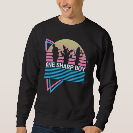 Sweatshirt Funny Cactus Succulent Retro One Sharp Boy (Devant)
