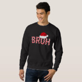 Sweatshirt Funny Candy Cane "BRUH" Santa Hat (Devant entier)